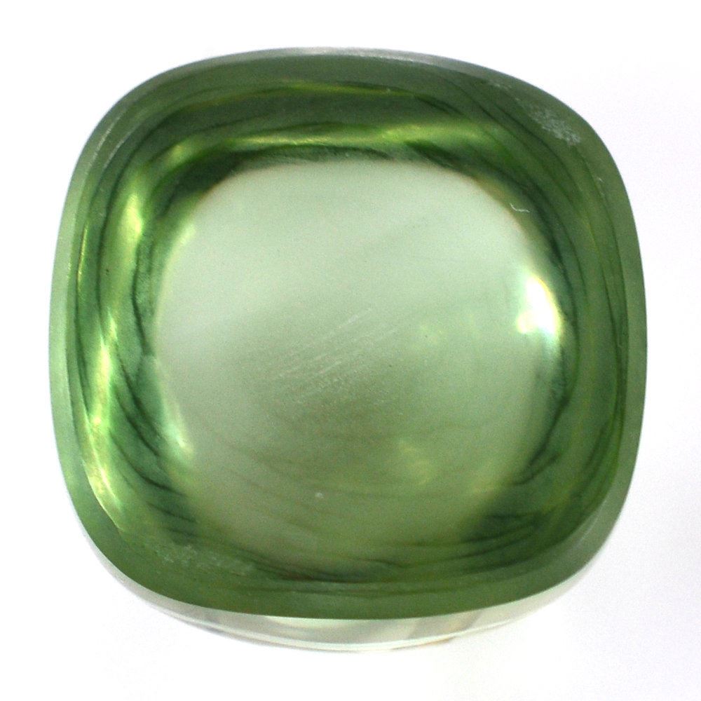 GREEN AMETHYST CUSHION CAB (FROSTED) (SPECIAL) 13MM 13.75 Cts.