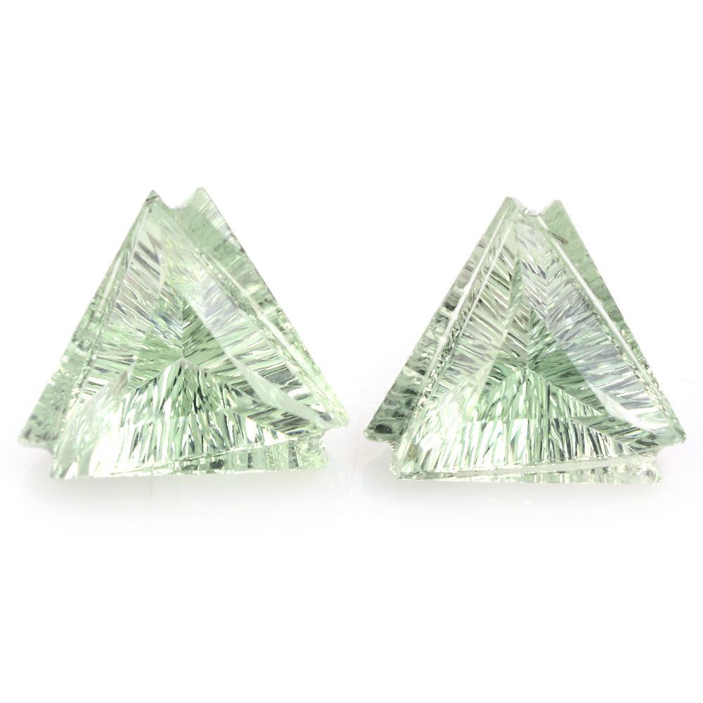 GREEN AMETHYST CUT FANCY TRILLION 14MM 8.13 Cts.