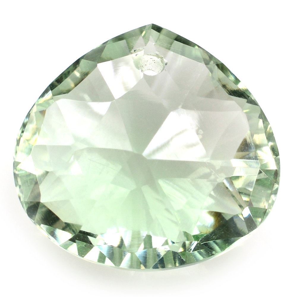 GREEN AMETHYST CONCAVE BRIOLETTE PEAR (TABEEZ) (FULL DRILL) 15X14MM 9.15 Cts.