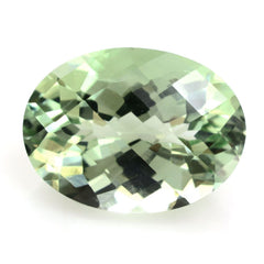 GREEN AMETHYST CHECKER CUT OVAL 20X15MM 15.40 Cts.
