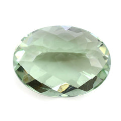 GREEN AMETHYST CHECKER CUT OVAL 20X15MM 15.40 Cts.