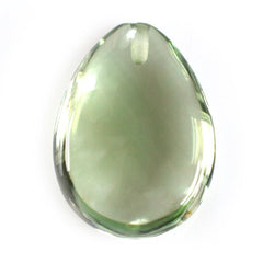 GREEN AMETHYST LENTIL PEAR (HALF DRILL) (SUPER-EXTRA) 20X15MM 16.80 Cts.