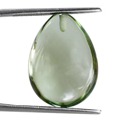 GREEN AMETHYST LENTIL PEAR (HALF DRILL) (SUPER-EXTRA) 20X15MM 16.80 Cts.