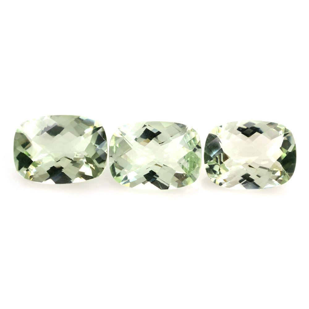 GREEN AMETHYST CHECKER CUT CUSHION 16X12MM 8.59 Cts.