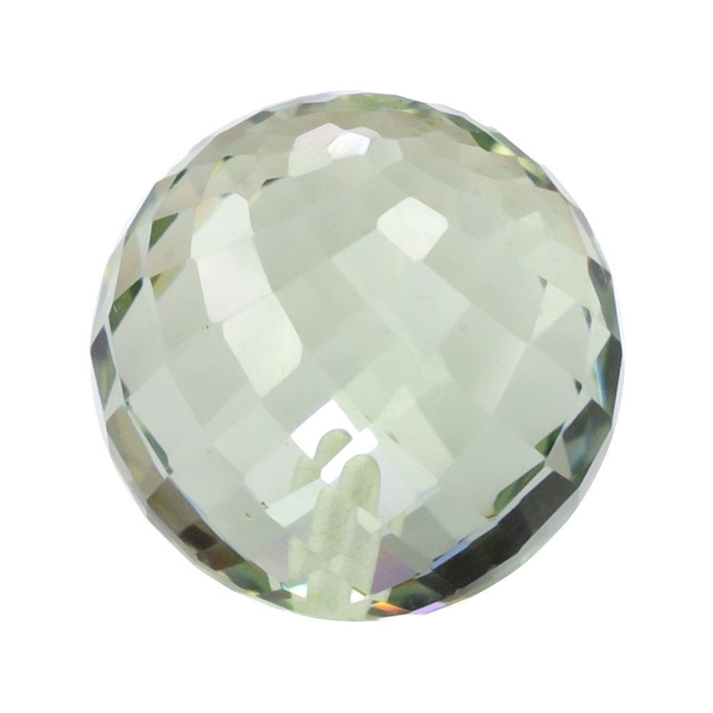 GREEN AMETHYST FACETED BALLS (HALF DRILL) 10MM 6.80 Cts.