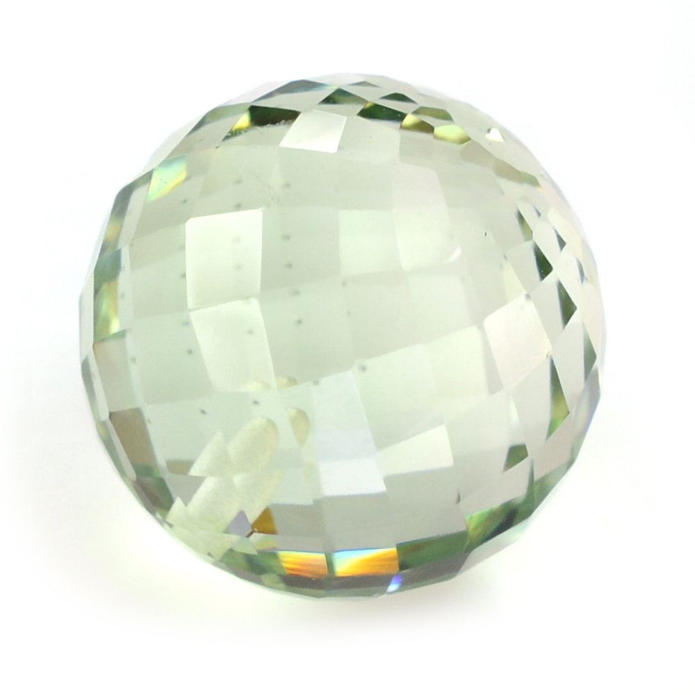 GREEN AMETHYST FACETED BALLS (HALF DRILL) 10MM 6.80 Cts.