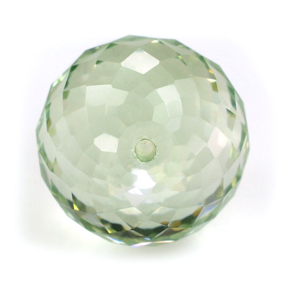 GREEN AMETHYST FACETED BALLS (HALF DRILL) 10MM 6.80 Cts.