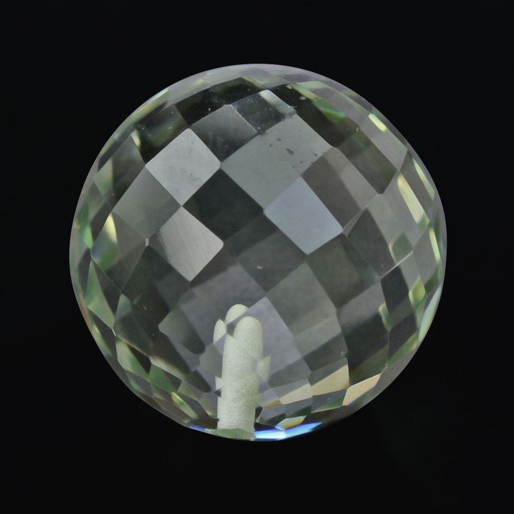 GREEN AMETHYST FACETED BALLS (HALF DRILL) 10MM 6.80 Cts.