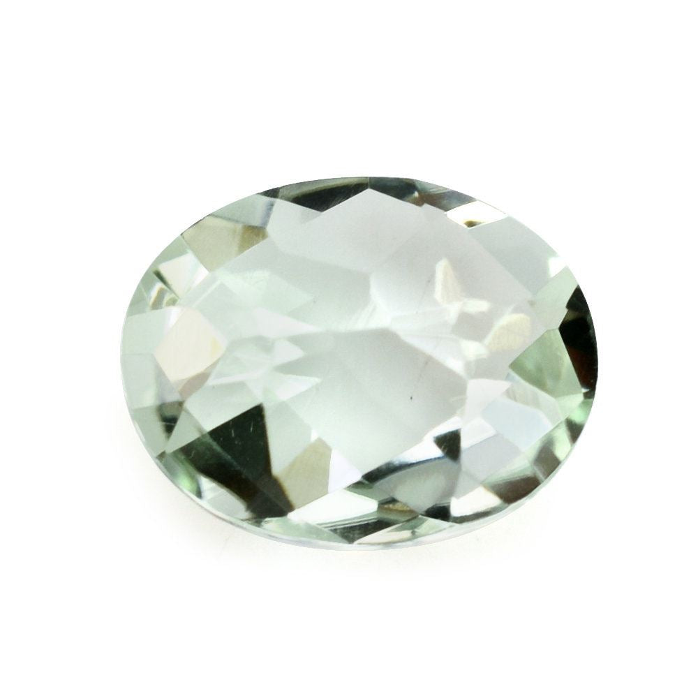 GREEN AMETHYST CHECKER CUT OVAL 10X8MM 2.31 Cts.