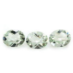 GREEN AMETHYST CHECKER CUT OVAL 10X8MM 2.31 Cts.