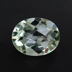 GREEN AMETHYST CHECKER CUT OVAL 10X8MM 2.31 Cts.