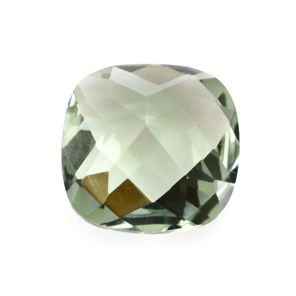 GREEN AMETHYST CHECKER CUT CUSHION 8MM 1.83 Cts.