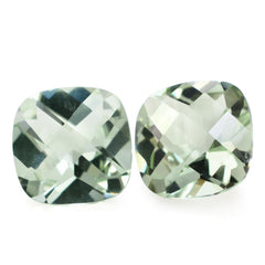GREEN AMETHYST CHECKER CUT CUSHION 8MM 1.83 Cts.