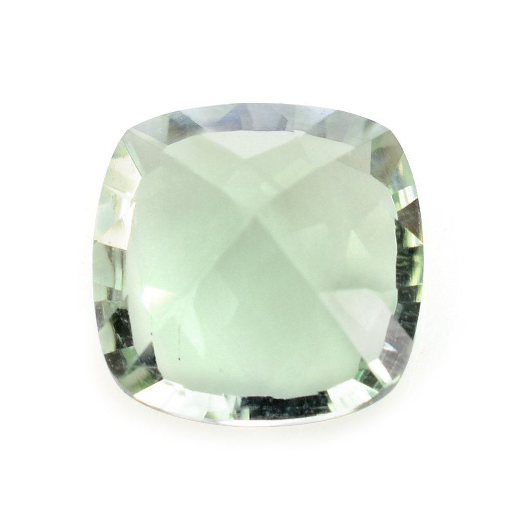 GREEN AMETHYST CONCAVE CUT CUSHION 8X8MM 1.95 Cts.