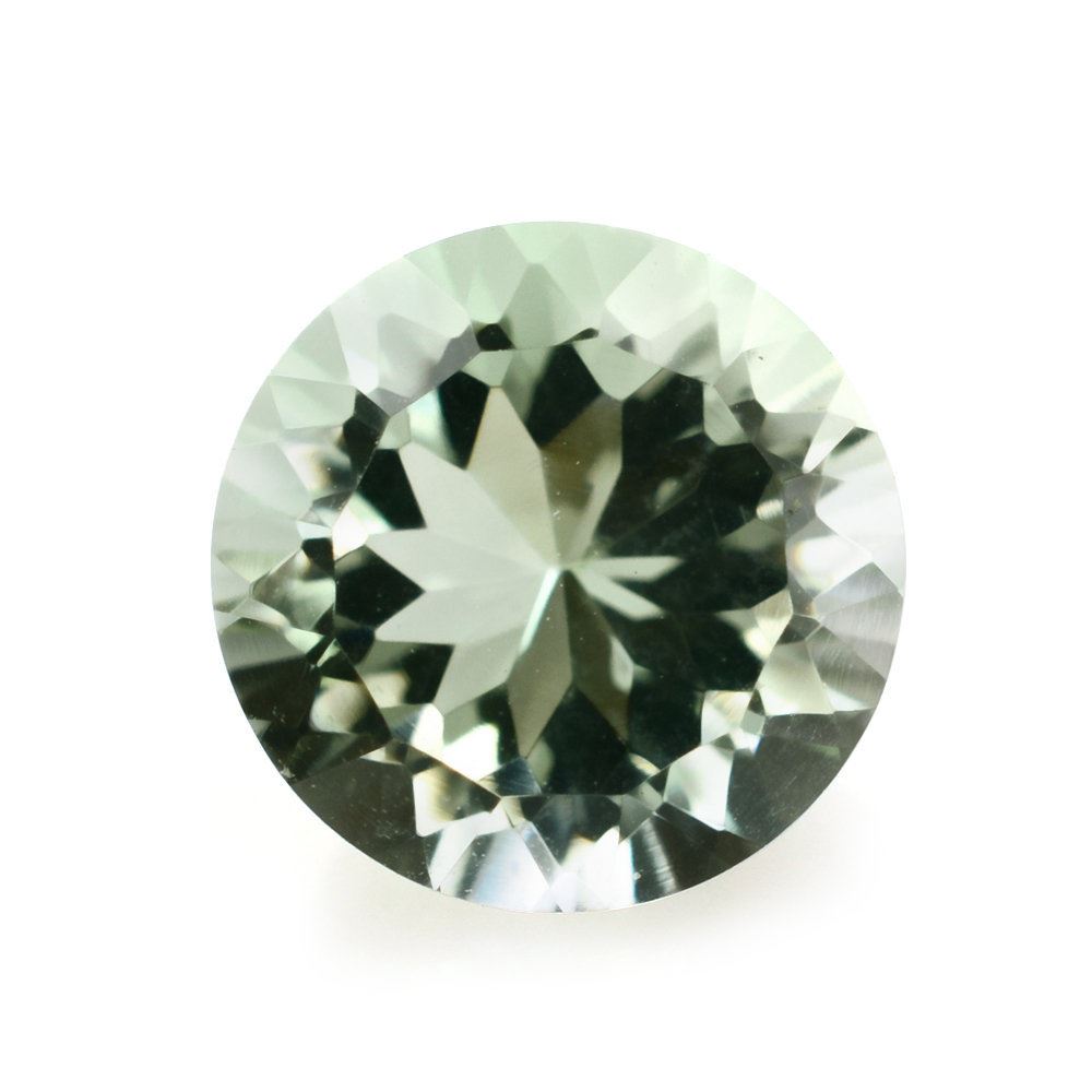 GREEN AMETHYST CONCAVE CUT (NICE COLOR) (DES#45) ROUND 8MM 2.00 Cts.