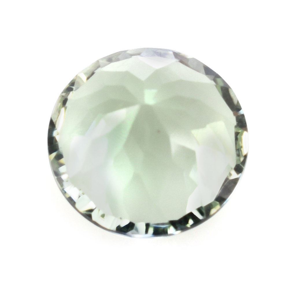 GREEN AMETHYST CONCAVE CUT (NICE COLOR) (DES#45) ROUND 8MM 2.00 Cts.