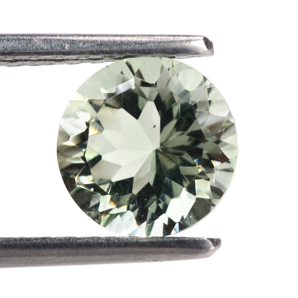 GREEN AMETHYST CONCAVE CUT (NICE COLOR) (DES#45) ROUND 8MM 2.00 Cts.