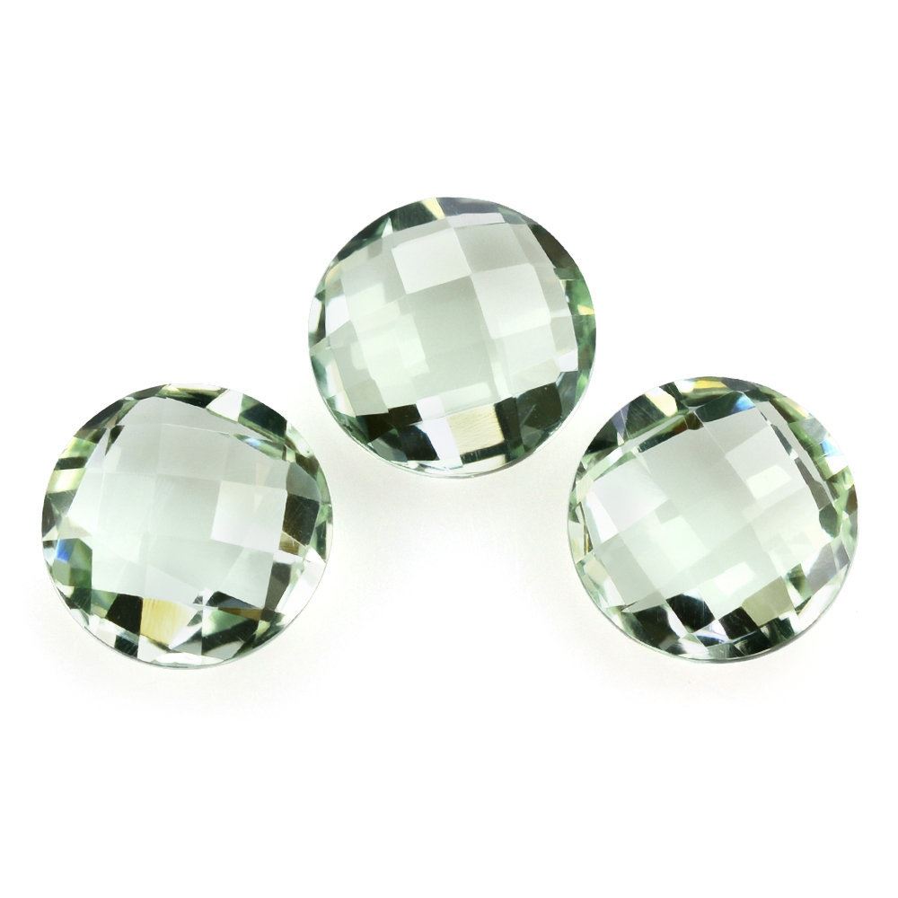 GREEN AMETHYST BRIOLETTE ROUND 8MM 1.66 Cts.