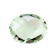 GREEN AMETHYST CHECKER BRIOLETTE OVAL 10X8MM 2.25 Cts.