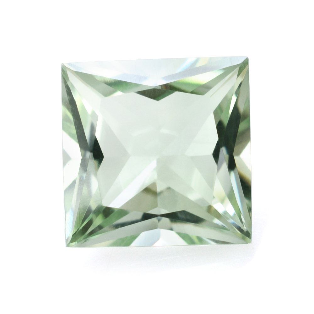 GREEN AMETHYST SPECIAL PRINCESS CUT SQUARE 8MM 2.27 Cts.