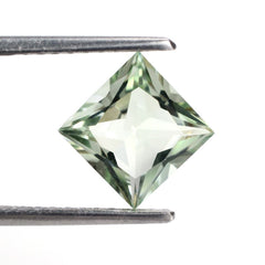 GREEN AMETHYST SPECIAL PRINCESS CUT SQUARE 8MM 2.27 Cts.