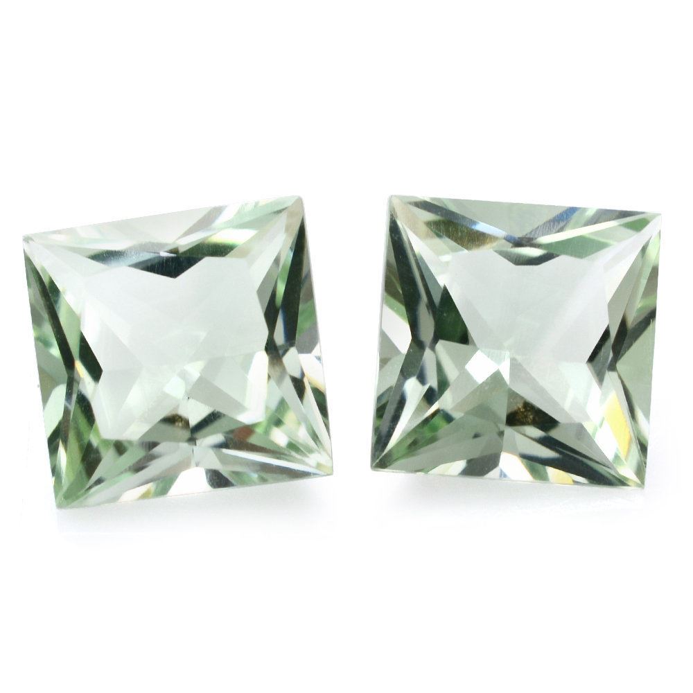 GREEN AMETHYST SPECIAL PRINCESS CUT SQUARE 8MM 2.27 Cts.