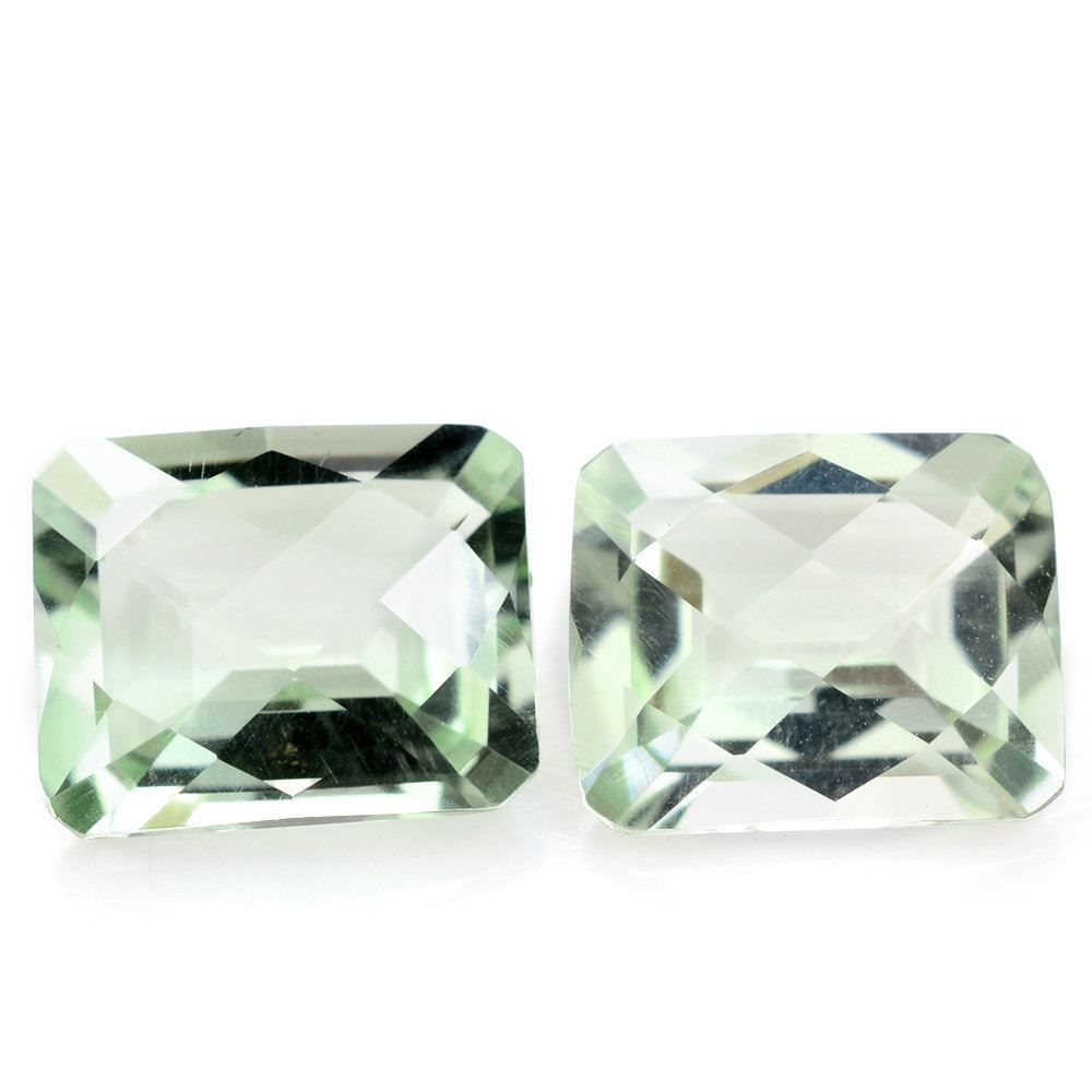 GREEN AMETHYST CHECKER CUT OCTAGON 11X9MM 3.85 Cts.