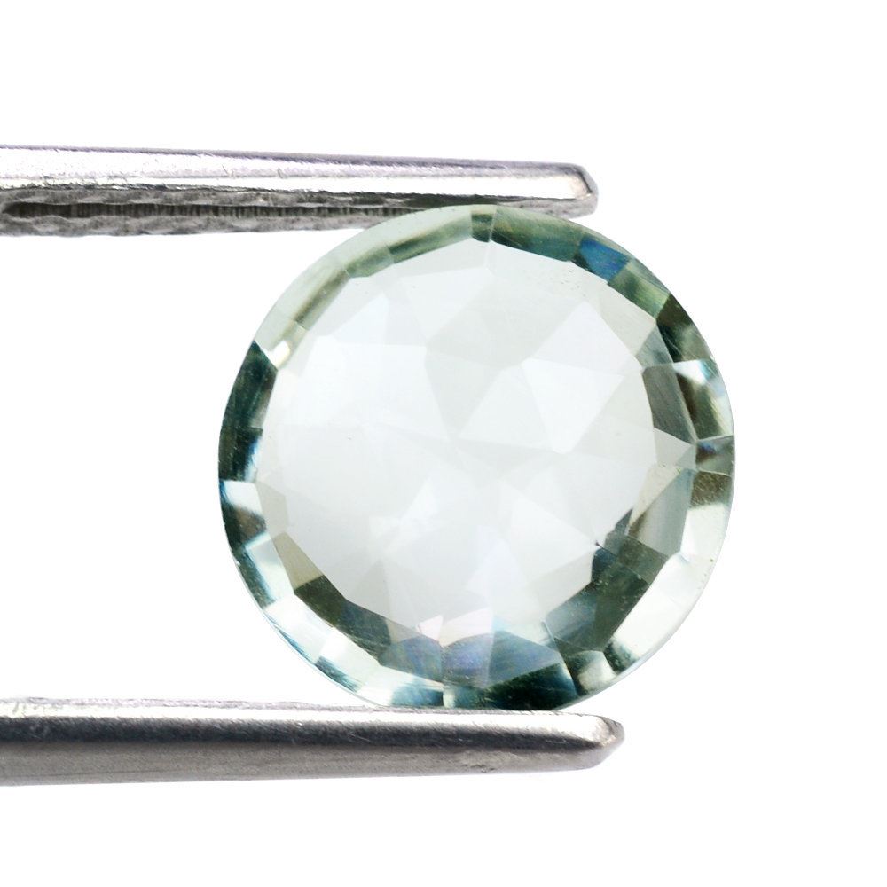 GREEN AMETHYST ROSE CUT BRIOLETTE ROUND 10MM 2.85 Cts.