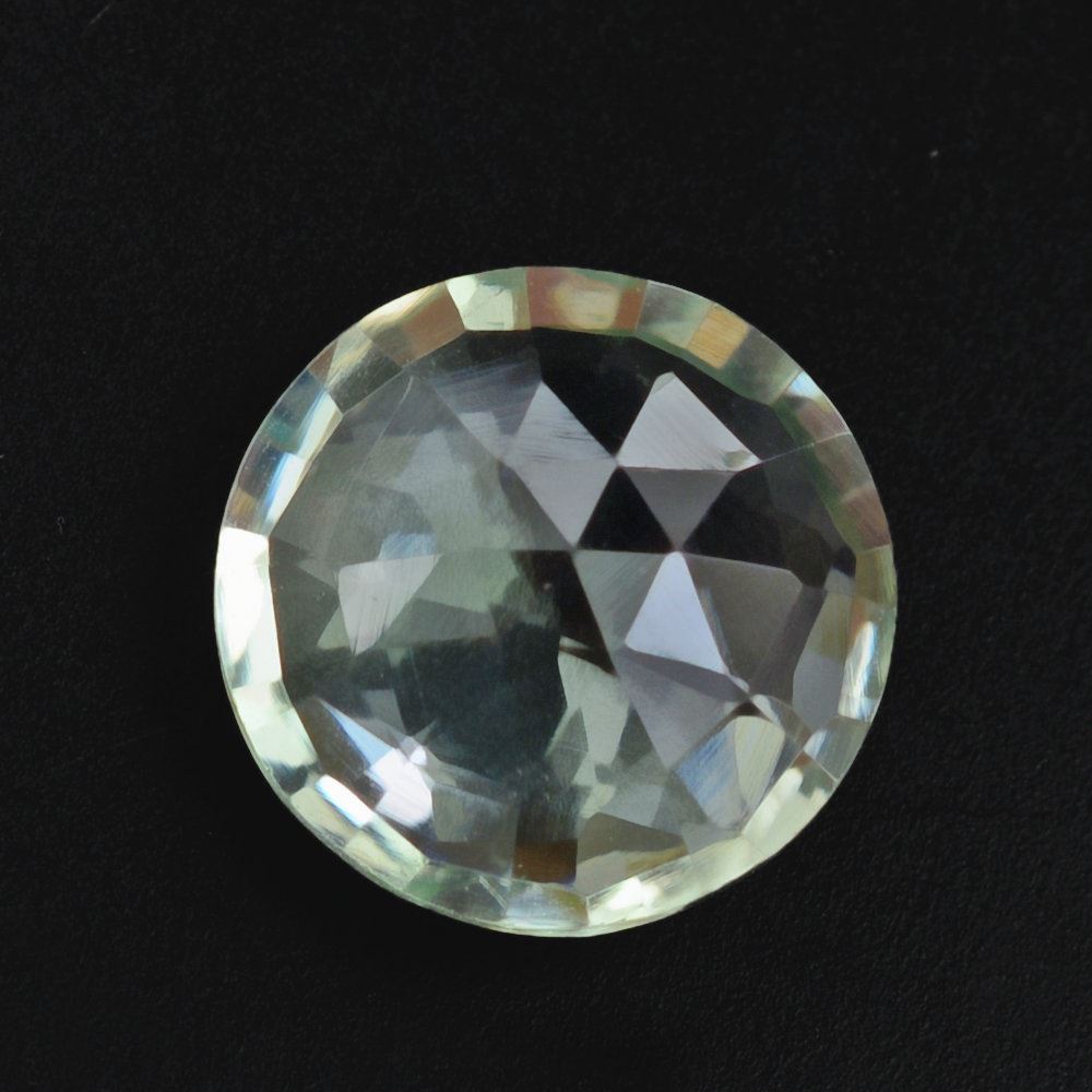 GREEN AMETHYST ROSE CUT BRIOLETTE ROUND 10MM 2.85 Cts.