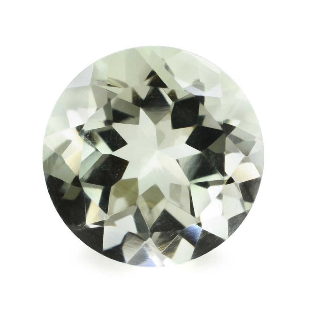 GREEN AMETHYST CUT ROUND 11MM 4.16 Cts.