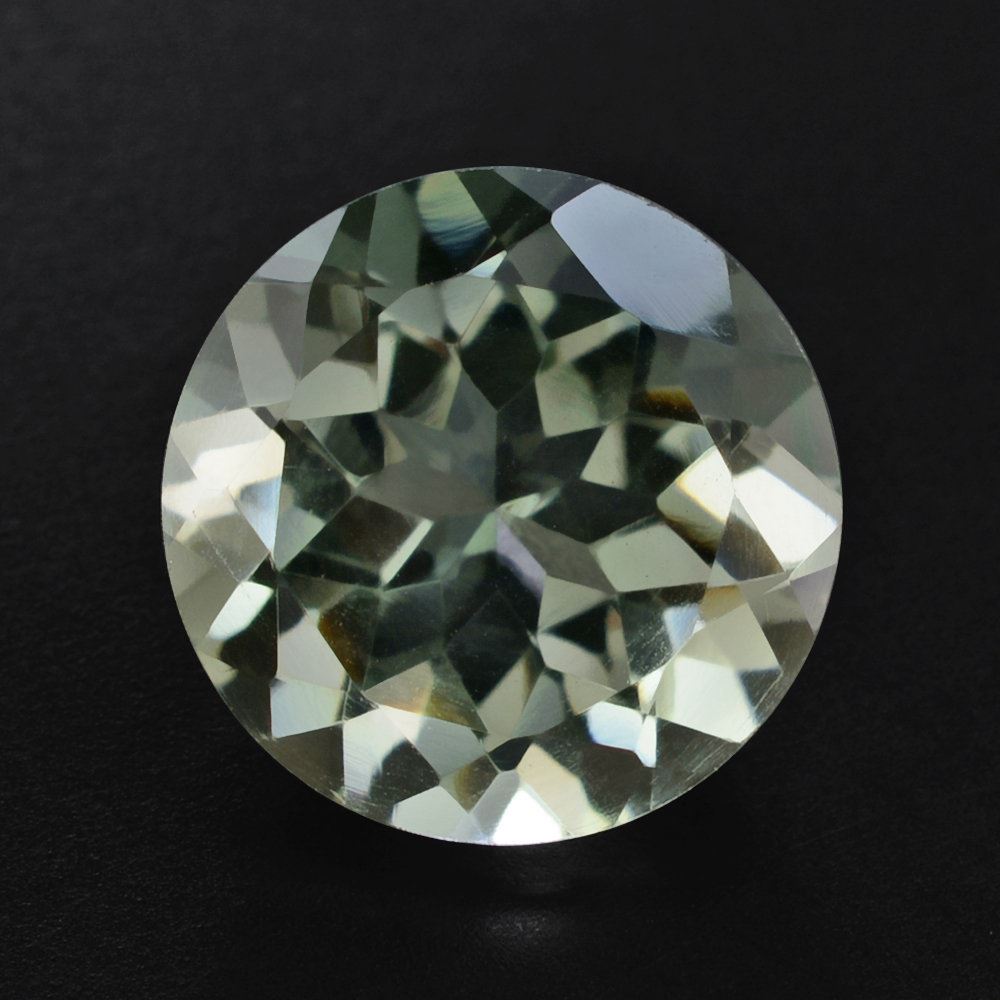GREEN AMETHYST CUT ROUND 11MM 4.16 Cts.