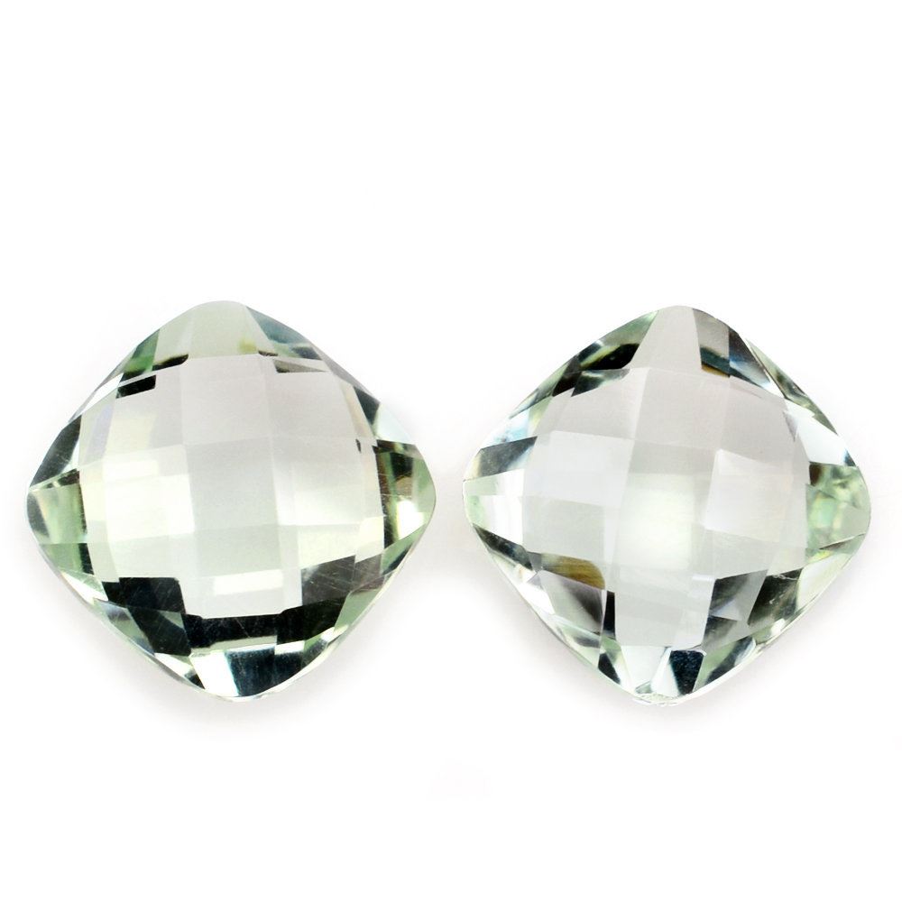 GREEN AMETHYST BRIOLETTE CUSHION 10MM 3.59 Cts.