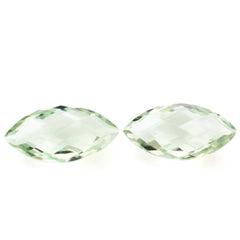 GREEN AMETHYST CHECKER CUT BRIOLETTE MARQUISE 14X7MM 2.68 Cts.
