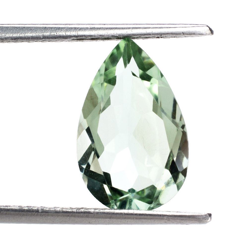 GREEN AMETHYST CUT PEAR 14X9MM 3.45 Cts.