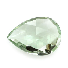 GREEN AMETHYST ROSE CUT BRIOLETTE PEAR 14X10MM 4.40 Cts.