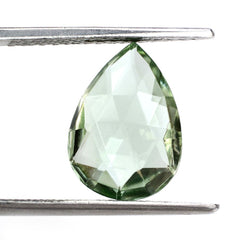 GREEN AMETHYST ROSE CUT BRIOLETTE PEAR 14X10MM 4.40 Cts.