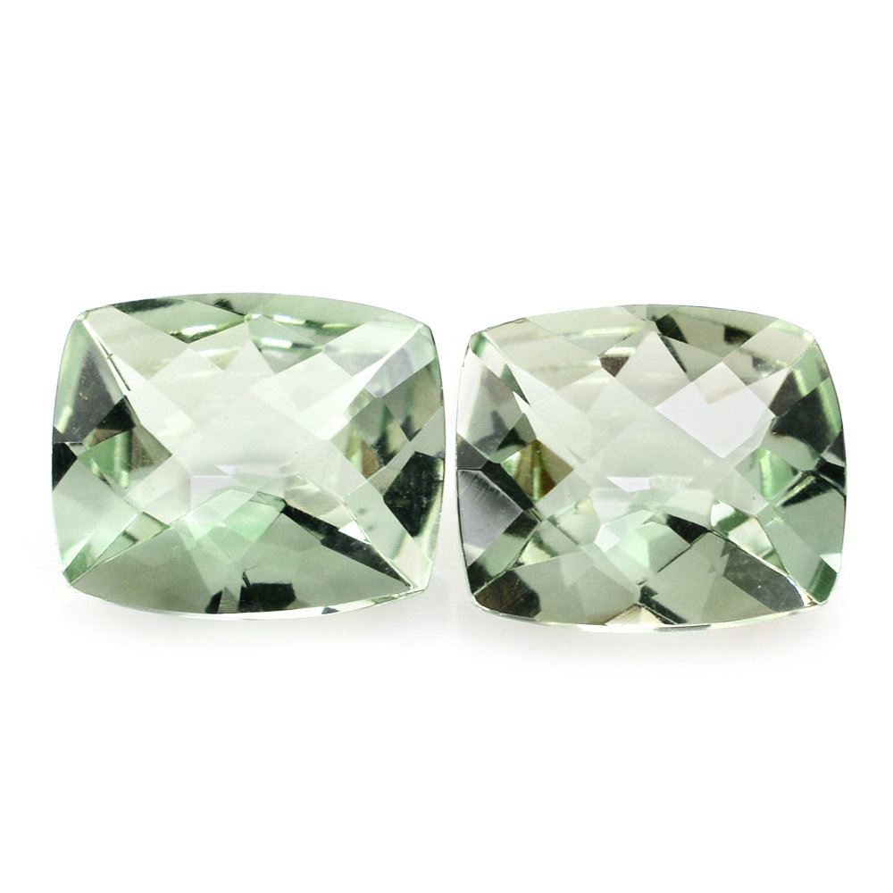 GREEN AMETHYST CHECKER CUT CUSHION 12X10MM 4.45 Cts.