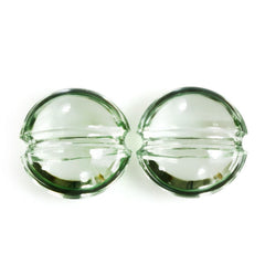 GREEN AMETHYST LENTIL ROUND WITH CARVED  BELT (DES#25) (SUPER) 12MM 5.21 Cts.