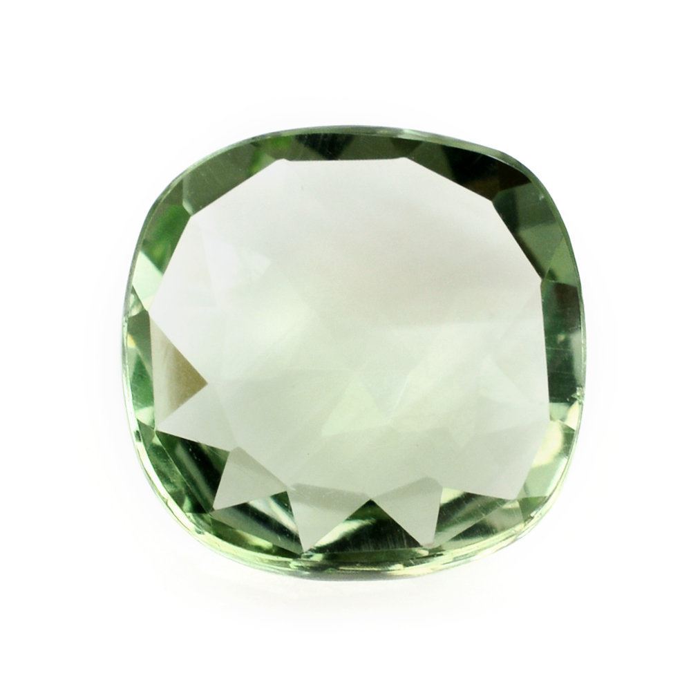 GREEN AMETHYST ROSE CUT CUSHION CAB (SUPER EXTRA) 12MM 4.54 Cts.