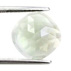 GREEN AMETHYST ROSE CUT CUSHION CAB (SUPER EXTRA) 12MM 4.54 Cts.