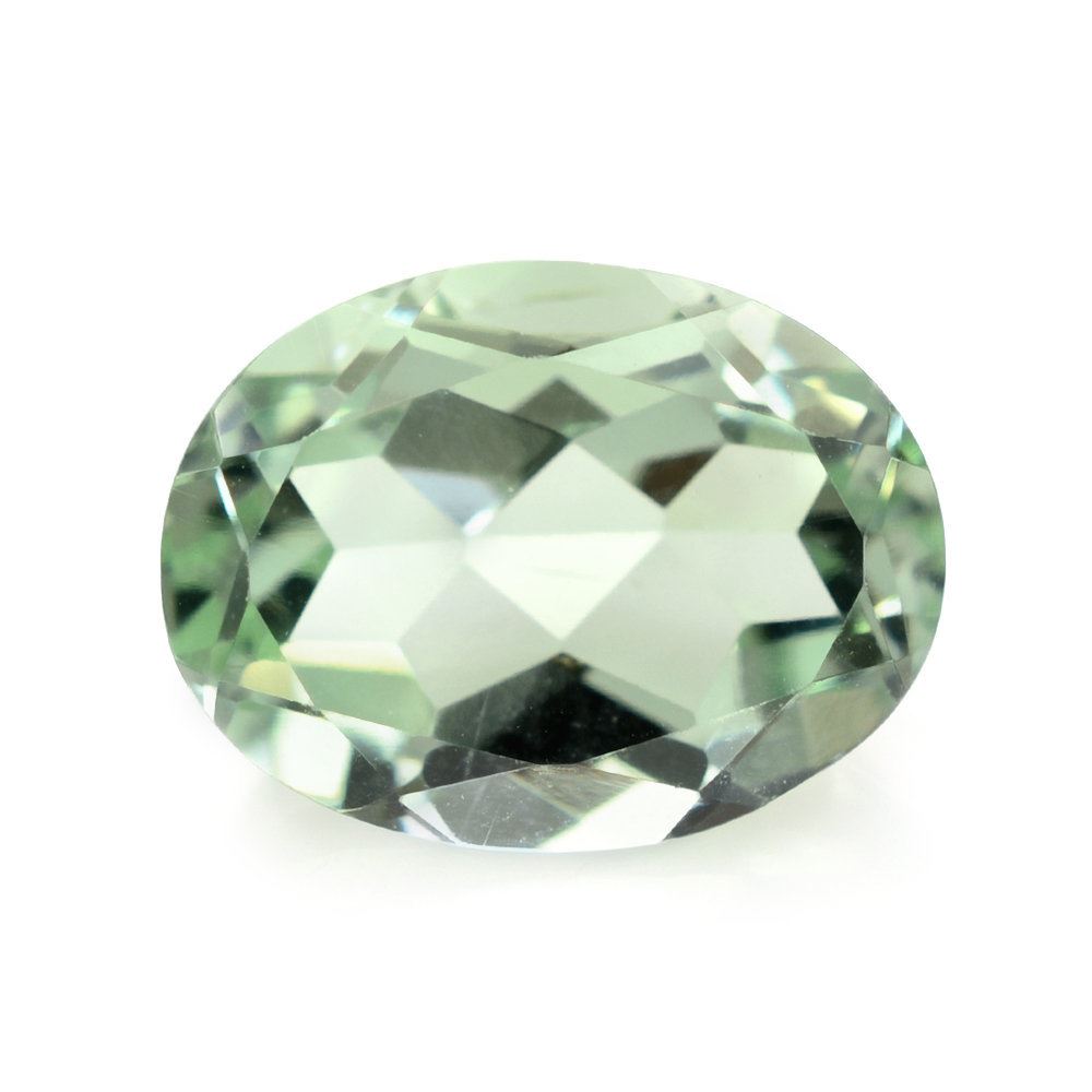 GREEN AMETHYST CUT OVAL 12X9MM 3.55 Cts.