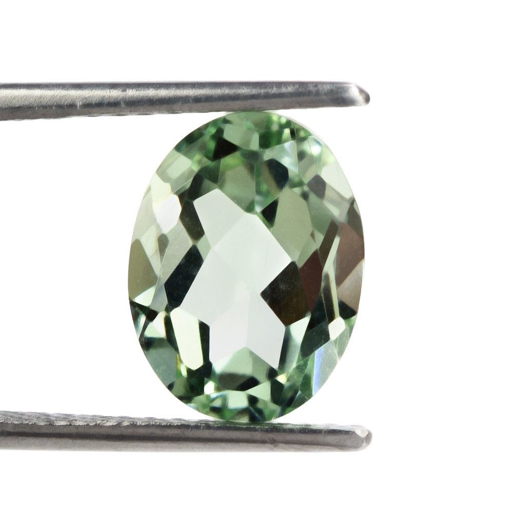 GREEN AMETHYST CUT OVAL 12X9MM 3.55 Cts.