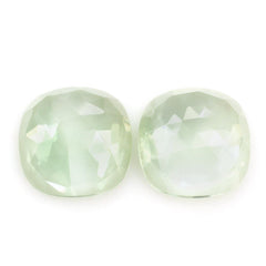 GREEN AMETHYST ROSE CUT CUSHION CAB 12MM 4.72 Cts.
