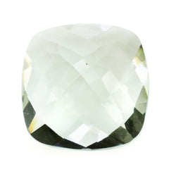 GREEN AMETHYST CHECKER CUT CUSHION 14MM 16.03 Cts.