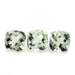 GREEN AMETHYST CHECKER CUT CUSHION 14MM 16.03 Cts.