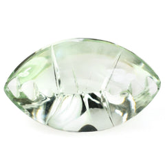 GREEN AMETHYST BUFFTOP CROSS CONCAVE BACK MARQUISE (DES#102) 20X12MM 8.90 Cts.