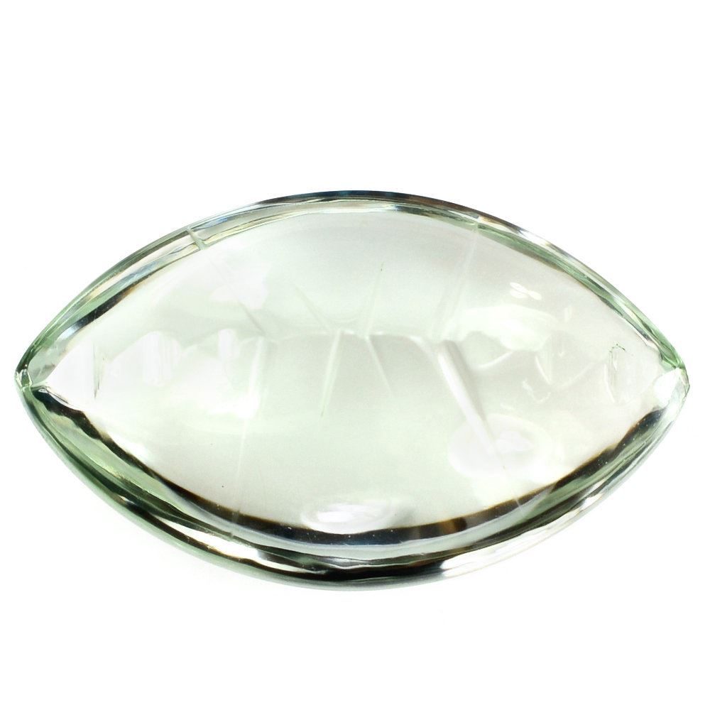 GREEN AMETHYST BUFFTOP CROSS CONCAVE BACK MARQUISE (DES#102) 20X12MM 8.90 Cts.