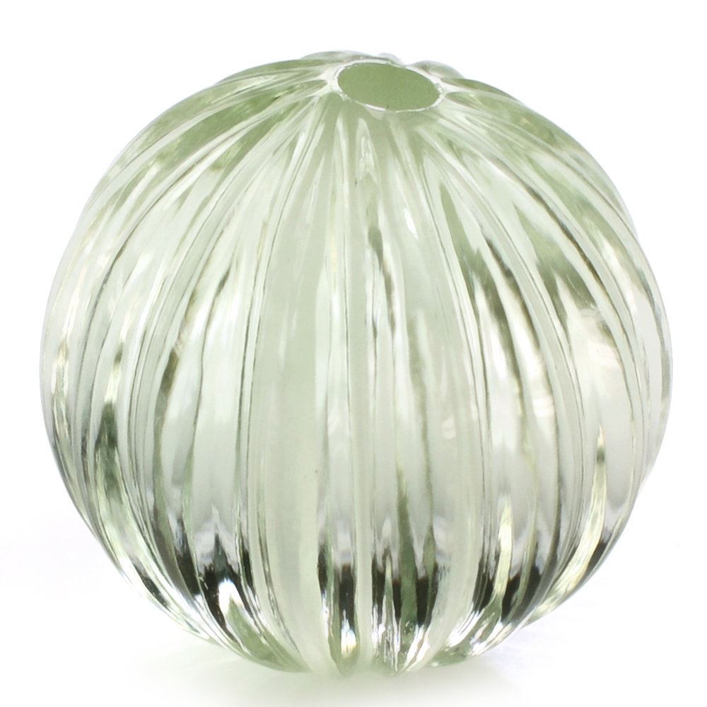 GREEN AMETHYST MELON CARVED BALL (SUPER EXTRA) (FULL DRILL) (DES#69) 15MM 20.35 Cts.