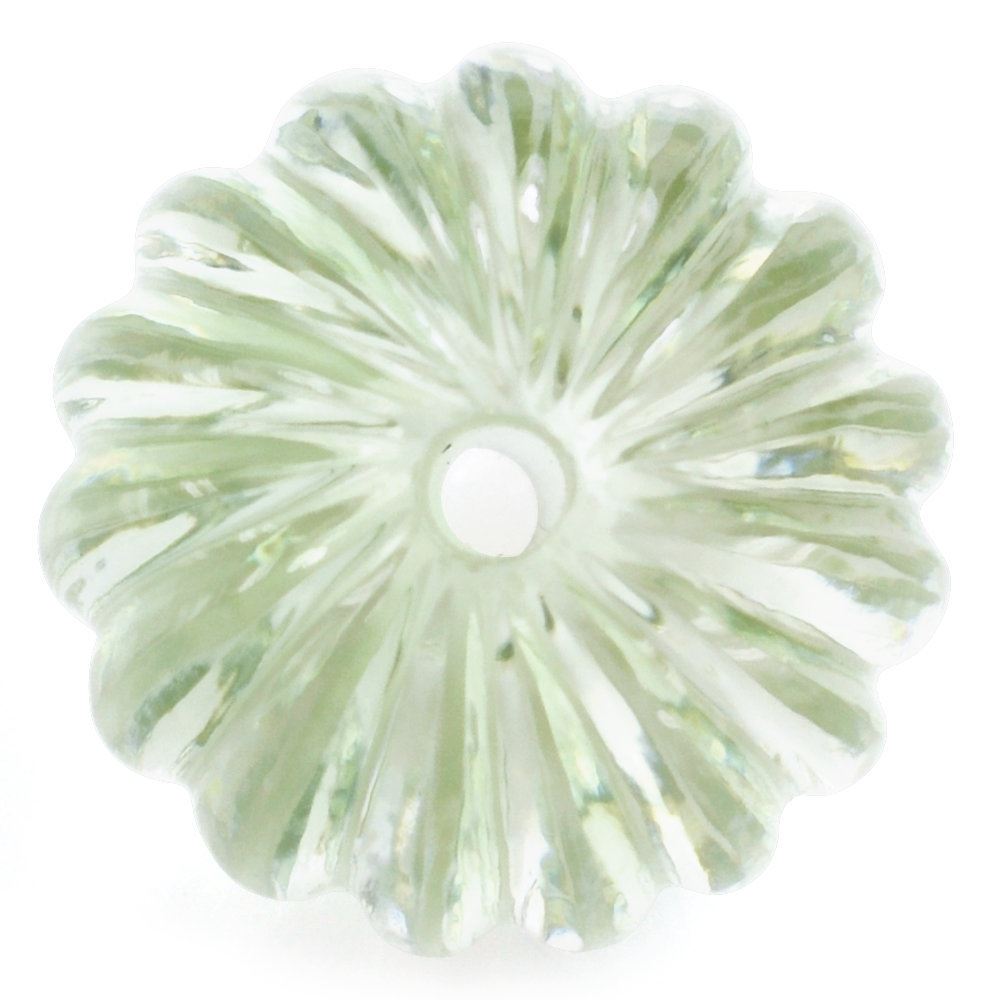 GREEN AMETHYST MELON CARVED BALL (SUPER EXTRA) (FULL DRILL) (DES#69) 15MM 20.35 Cts.