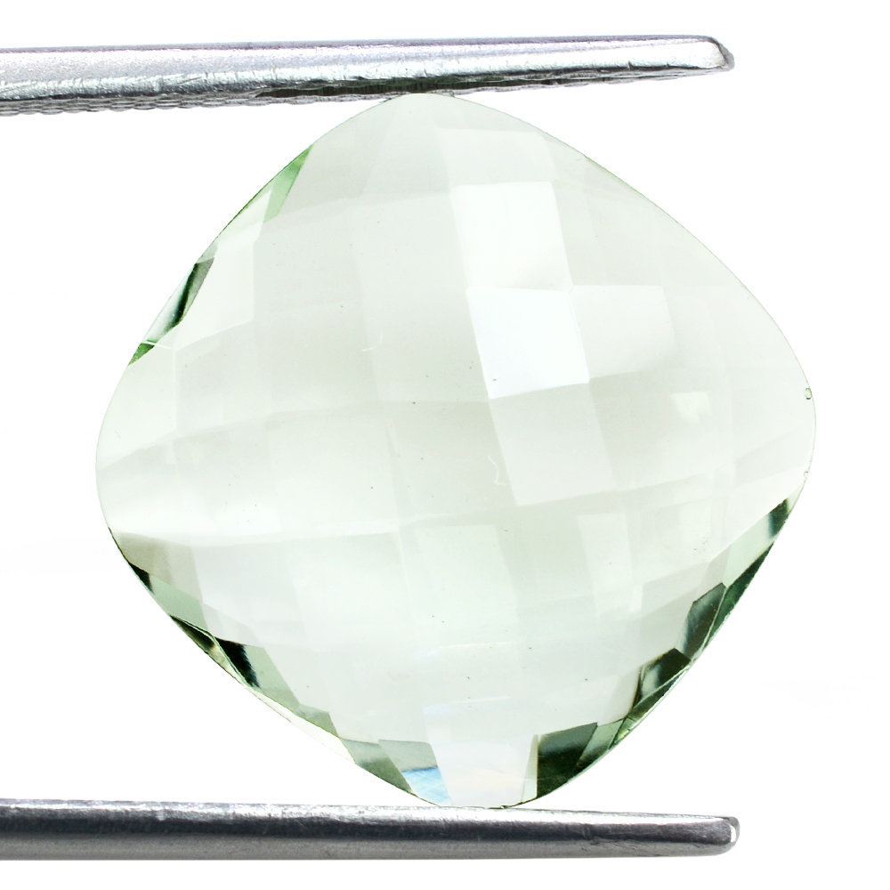 GREEN AMETHYST BRIOLETTE CUSHION 15MM 7.80 Cts.